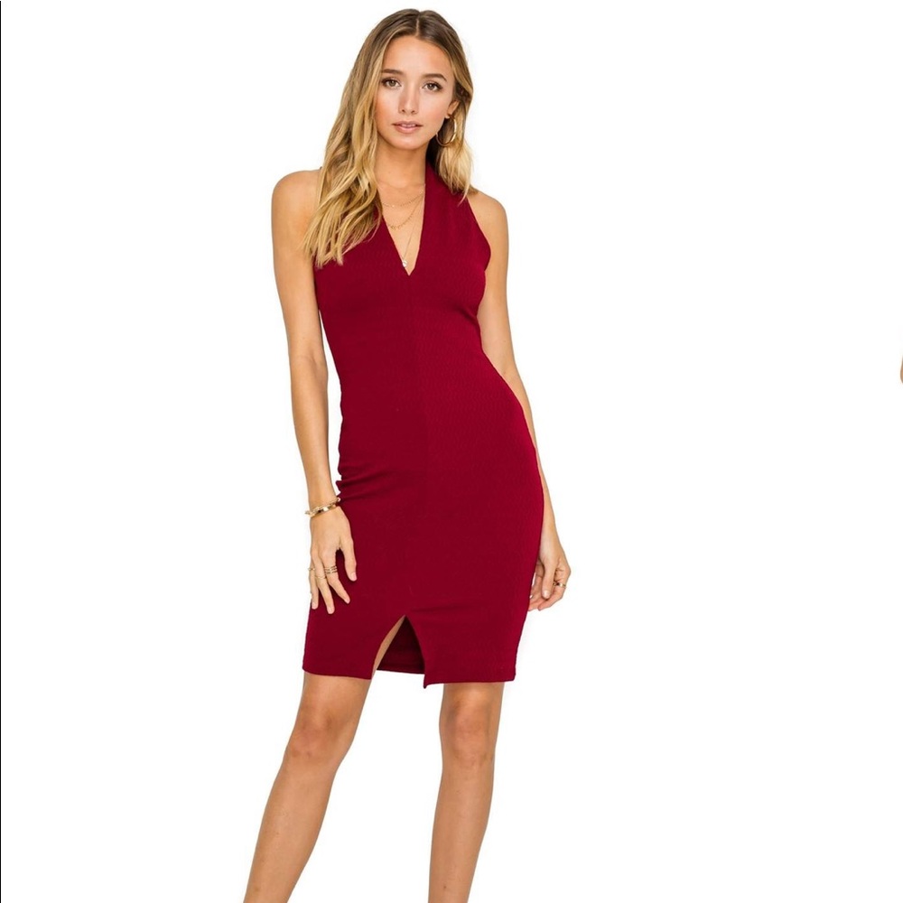 ASTR the label plum fitted dress with tags